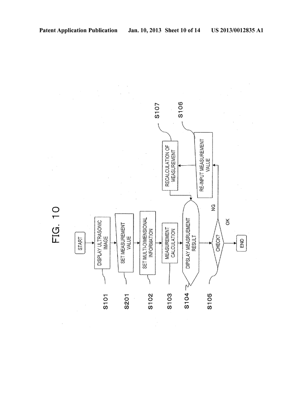 ULTRASONIC DIAGNOSTIC APPARATUS AND METHOD FOR RE-INPUTTING MEASUREMENT     VALUE OF MEDICAL IMAGE - diagram, schematic, and image 11