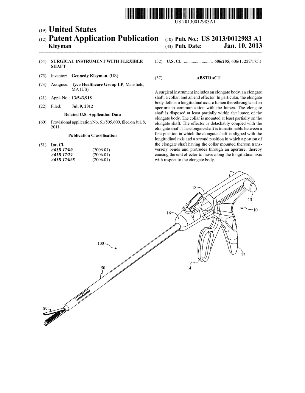 Surgical Instrument with Flexible Shaft - diagram, schematic, and image 01
