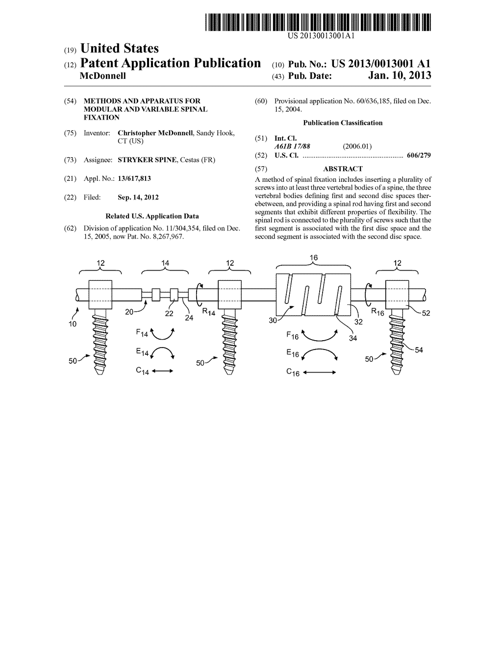 METHODS AND APPARATUS FOR MODULAR AND VARIABLE SPINAL FIXATION - diagram, schematic, and image 01