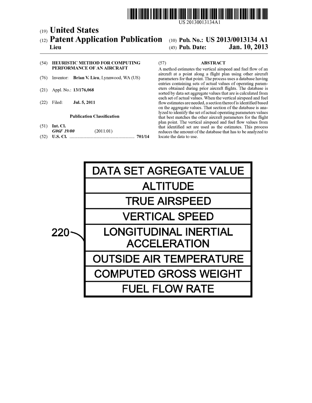 HEURISTIC METHOD FOR COMPUTING PERFORMANCE OF AN AIRCRAFT - diagram, schematic, and image 01