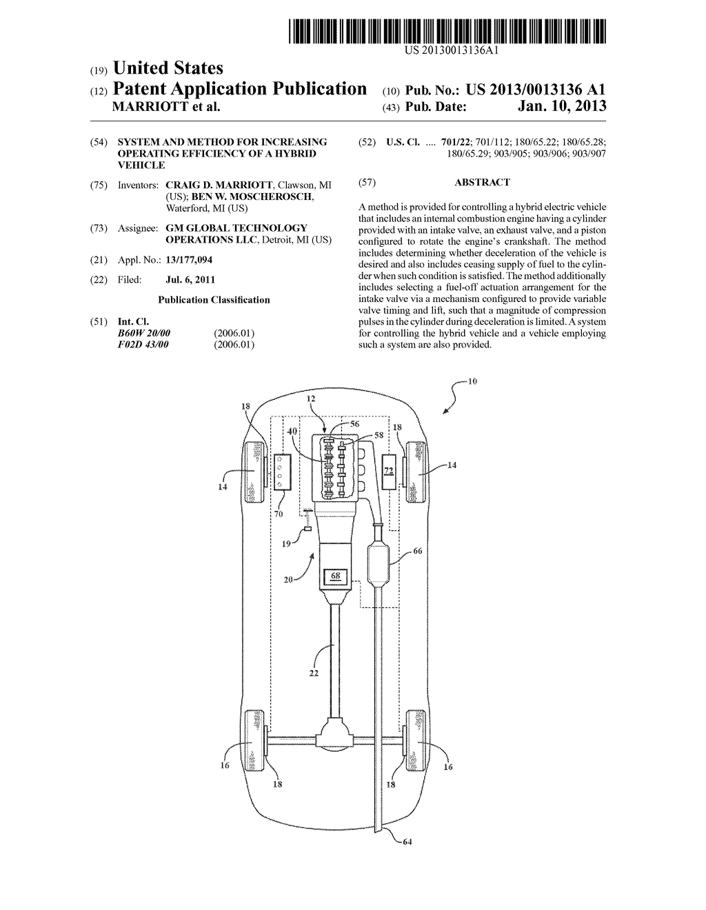 SYSTEM AND METHOD FOR INCREASING OPERATING EFFICIENCY OF A HYBRID VEHICLE - diagram, schematic, and image 01