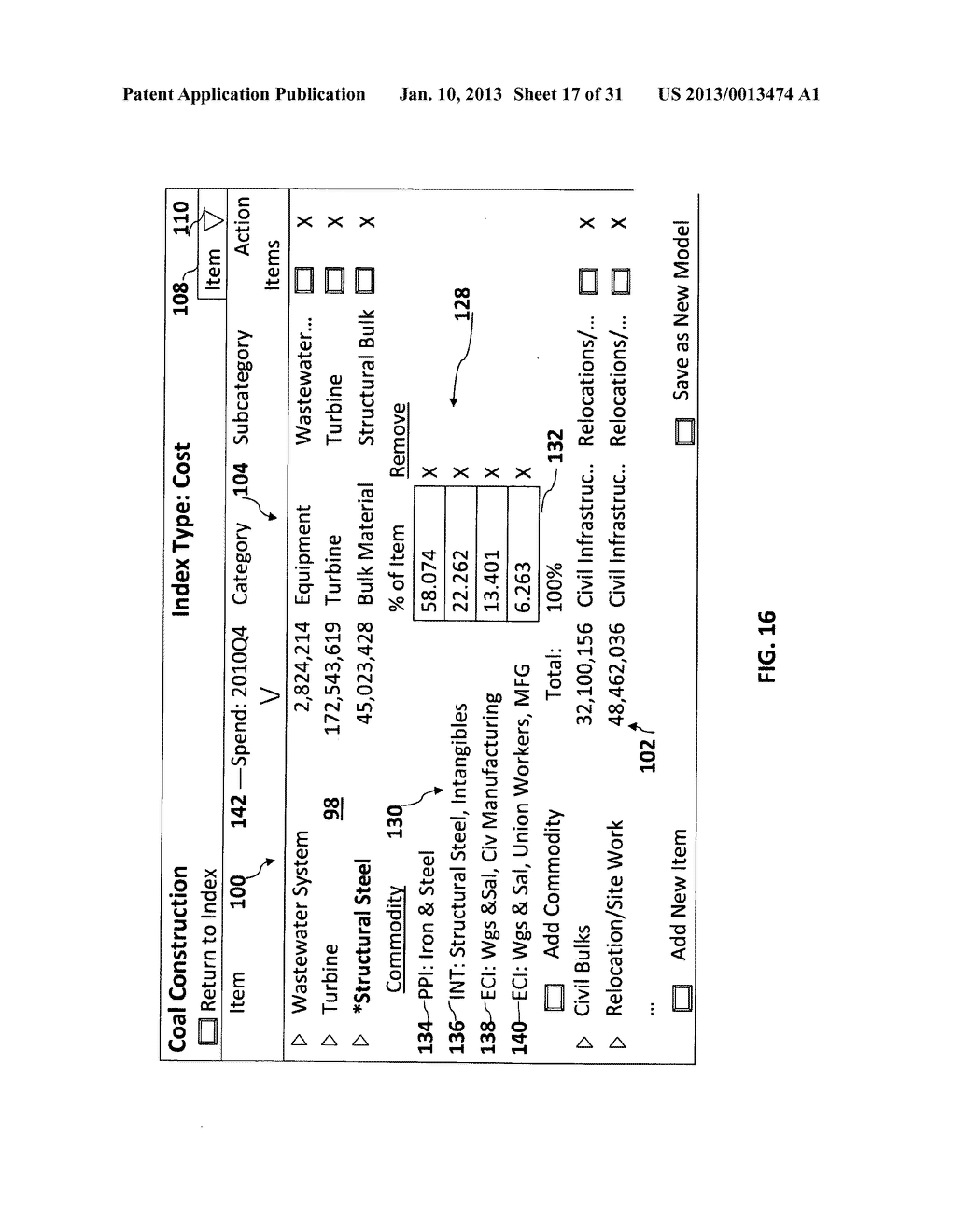 System and method for modifying an index-based hierarchal cost model of a     complex system - diagram, schematic, and image 18