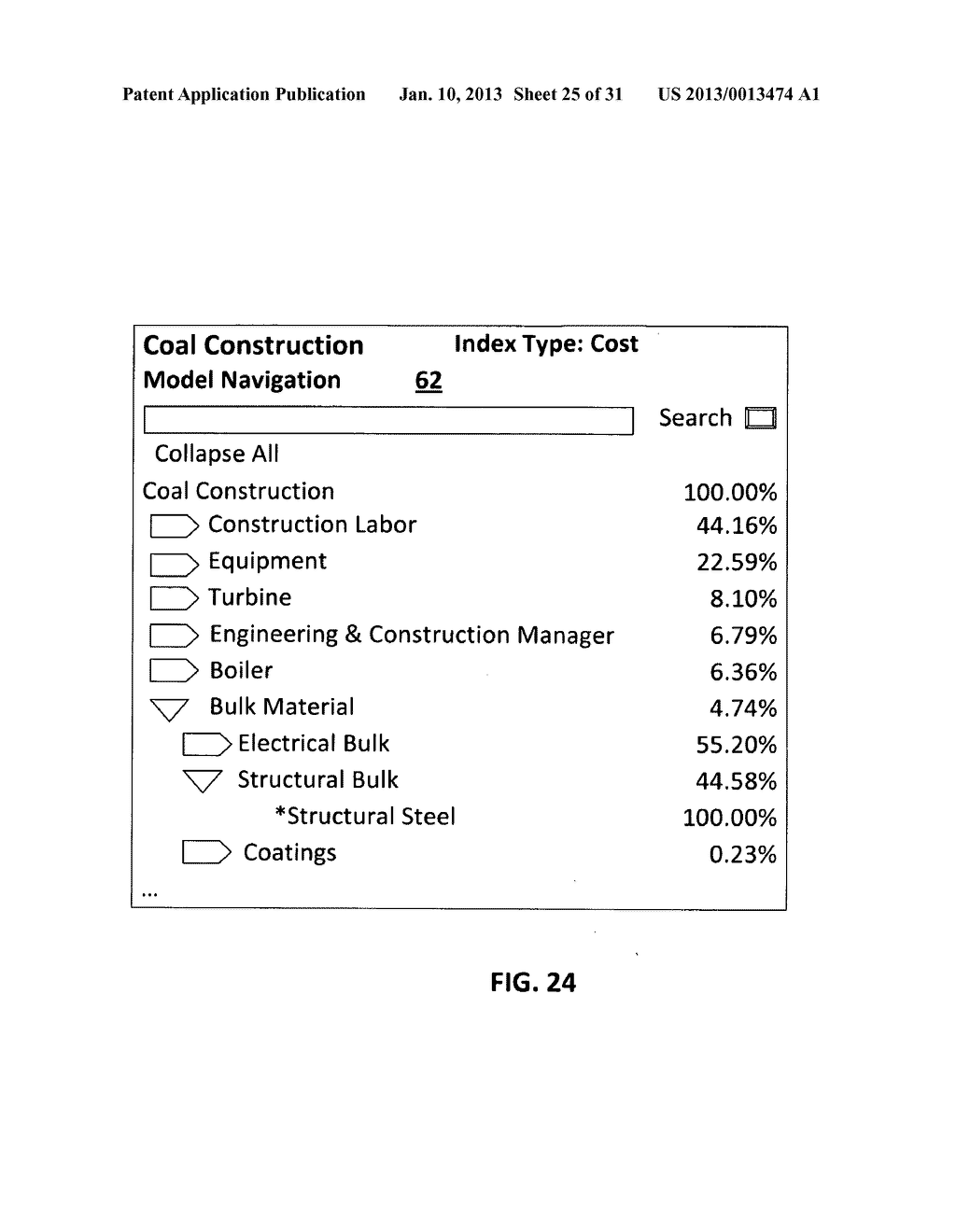 System and method for modifying an index-based hierarchal cost model of a     complex system - diagram, schematic, and image 26