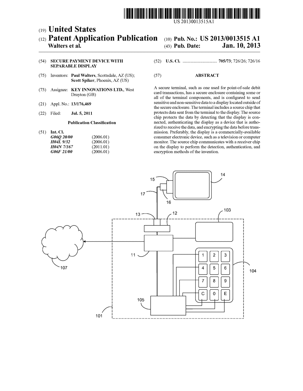 Secure Payment Device with Separable Display - diagram, schematic, and image 01