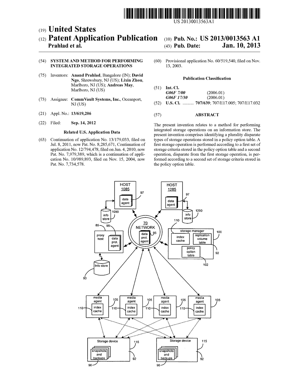 SYSTEM AND METHOD FOR PERFORMING INTEGRATED STORAGE OPERATIONS - diagram, schematic, and image 01