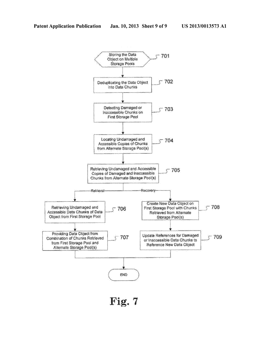 RETRIEVAL AND RECOVERY OF DATA CHUNKS FROM ALTERNATE DATA STORES IN A     DEDUPLICATING SYSTEM - diagram, schematic, and image 10