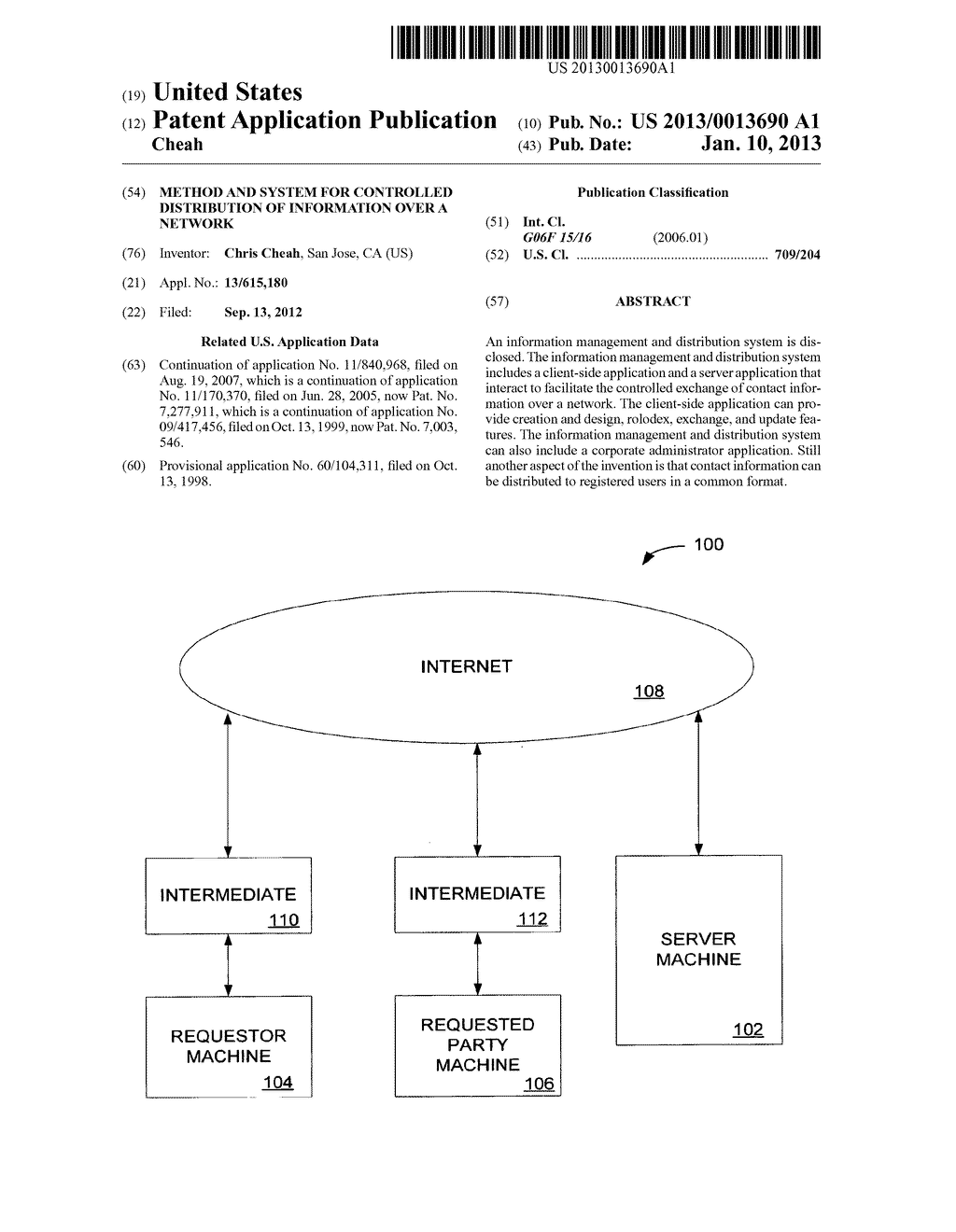 Method and System for Controlled Distribution of Information Over a     Network - diagram, schematic, and image 01