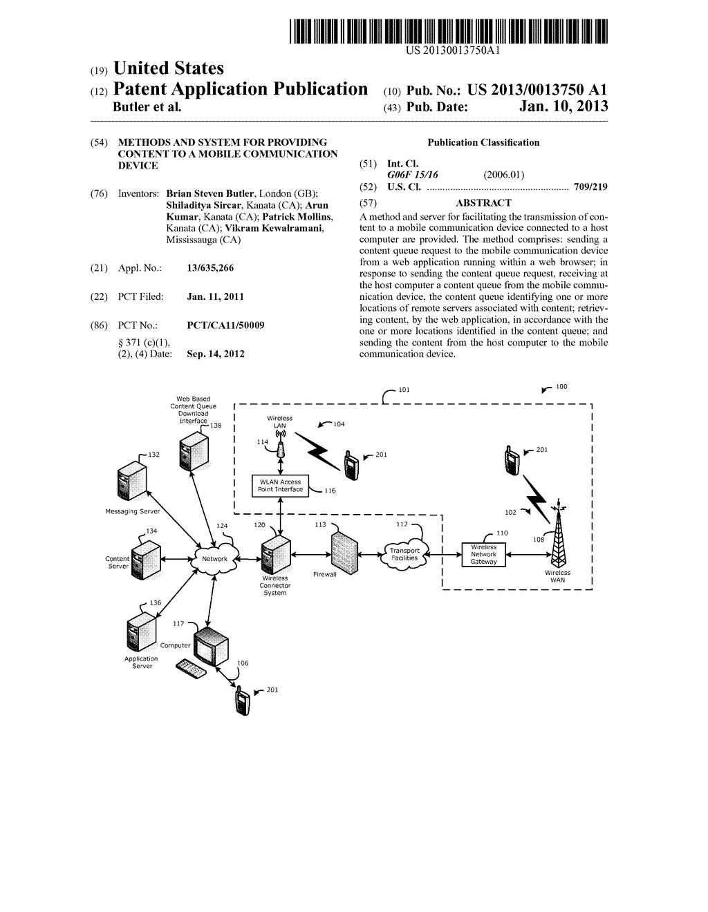 METHODS AND SYSTEM FOR PROVIDING CONTENT TO A MOBILE COMMUNICATION DEVICE - diagram, schematic, and image 01