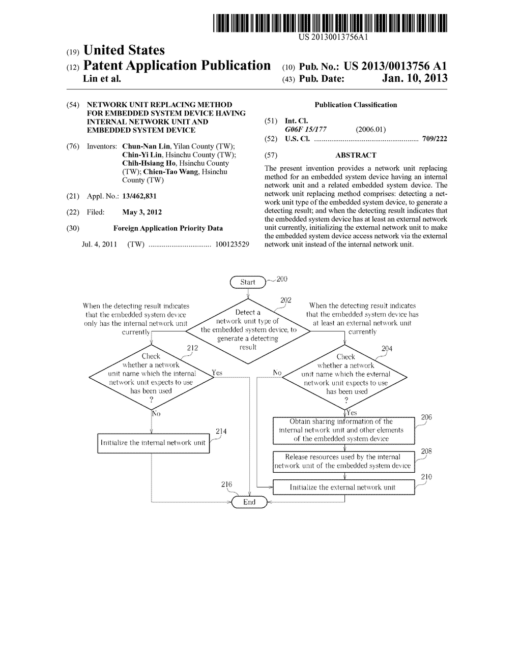NETWORK UNIT REPLACING METHOD FOR EMBEDDED SYSTEM DEVICE HAVING INTERNAL     NETWORK UNIT AND EMBEDDED SYSTEM DEVICE - diagram, schematic, and image 01