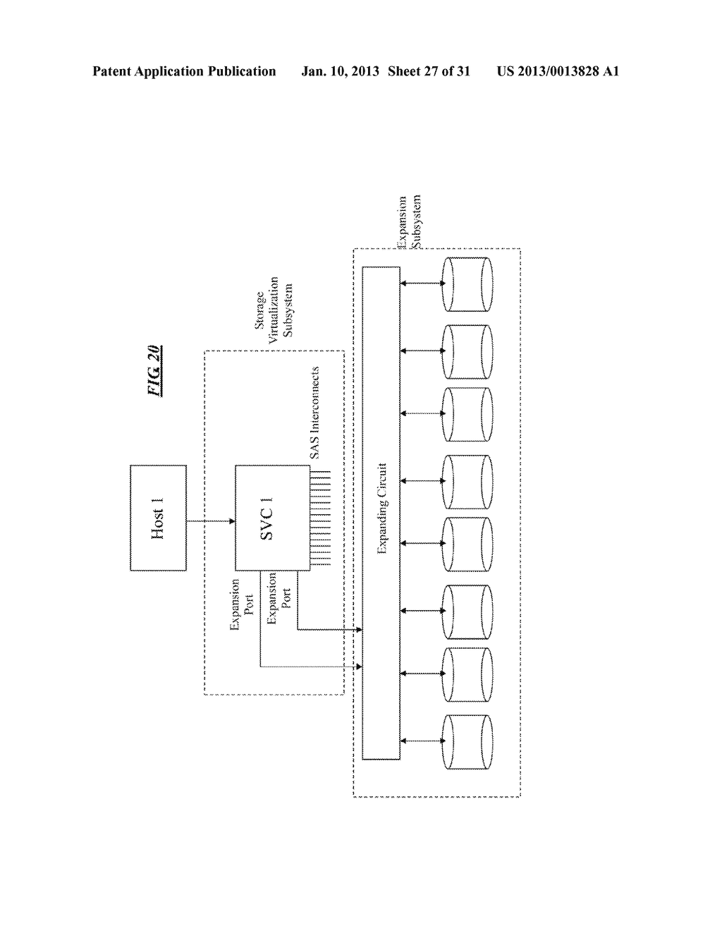 SAS STORAGE VISUALIZATION CONTROLLER, SUBSYSTEM AND SYSTEM USING THE SAME,     AND METHOD THEREFOR - diagram, schematic, and image 28