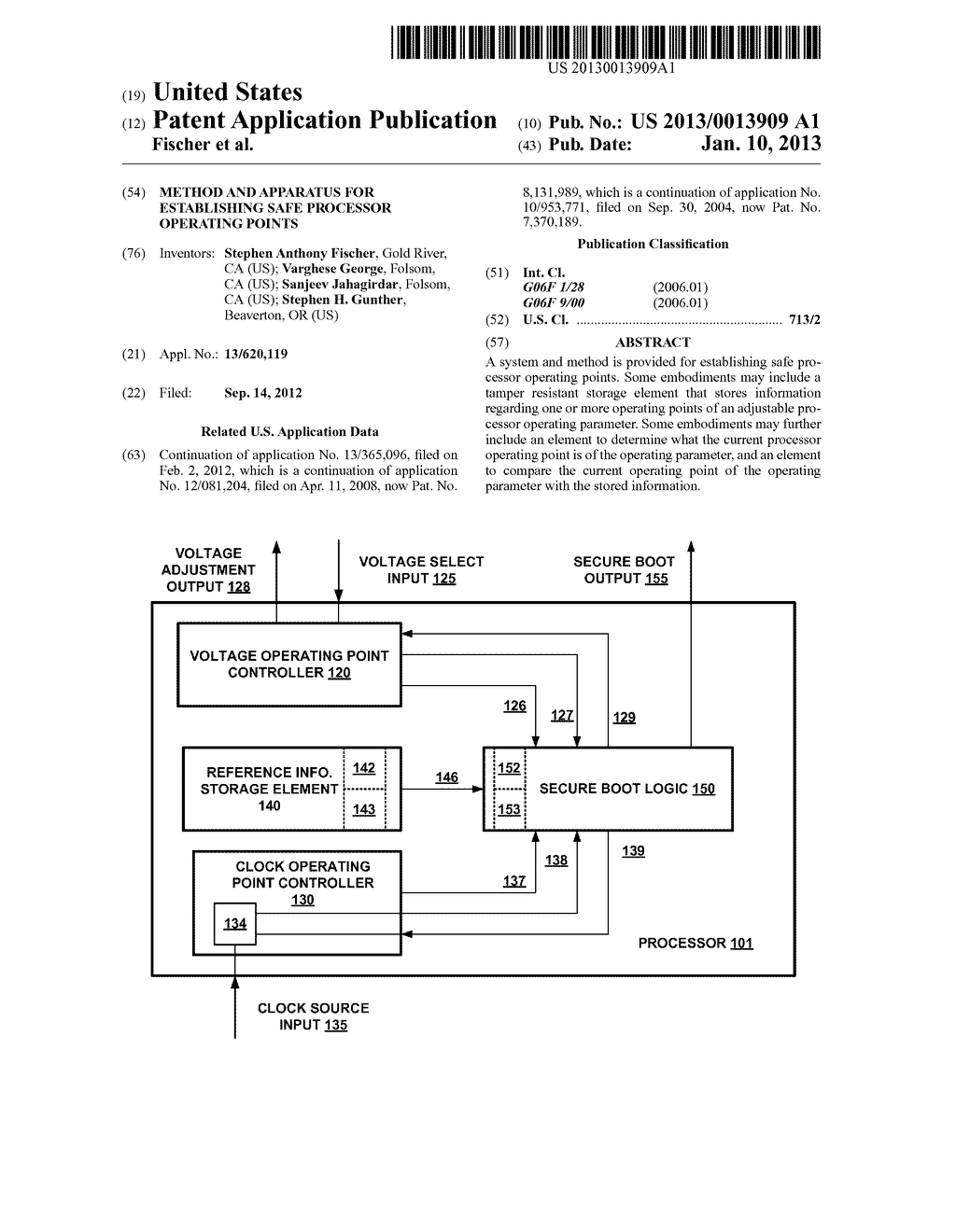 METHOD AND APPARATUS FOR ESTABLISHING SAFE PROCESSOR OPERATING POINTS - diagram, schematic, and image 01