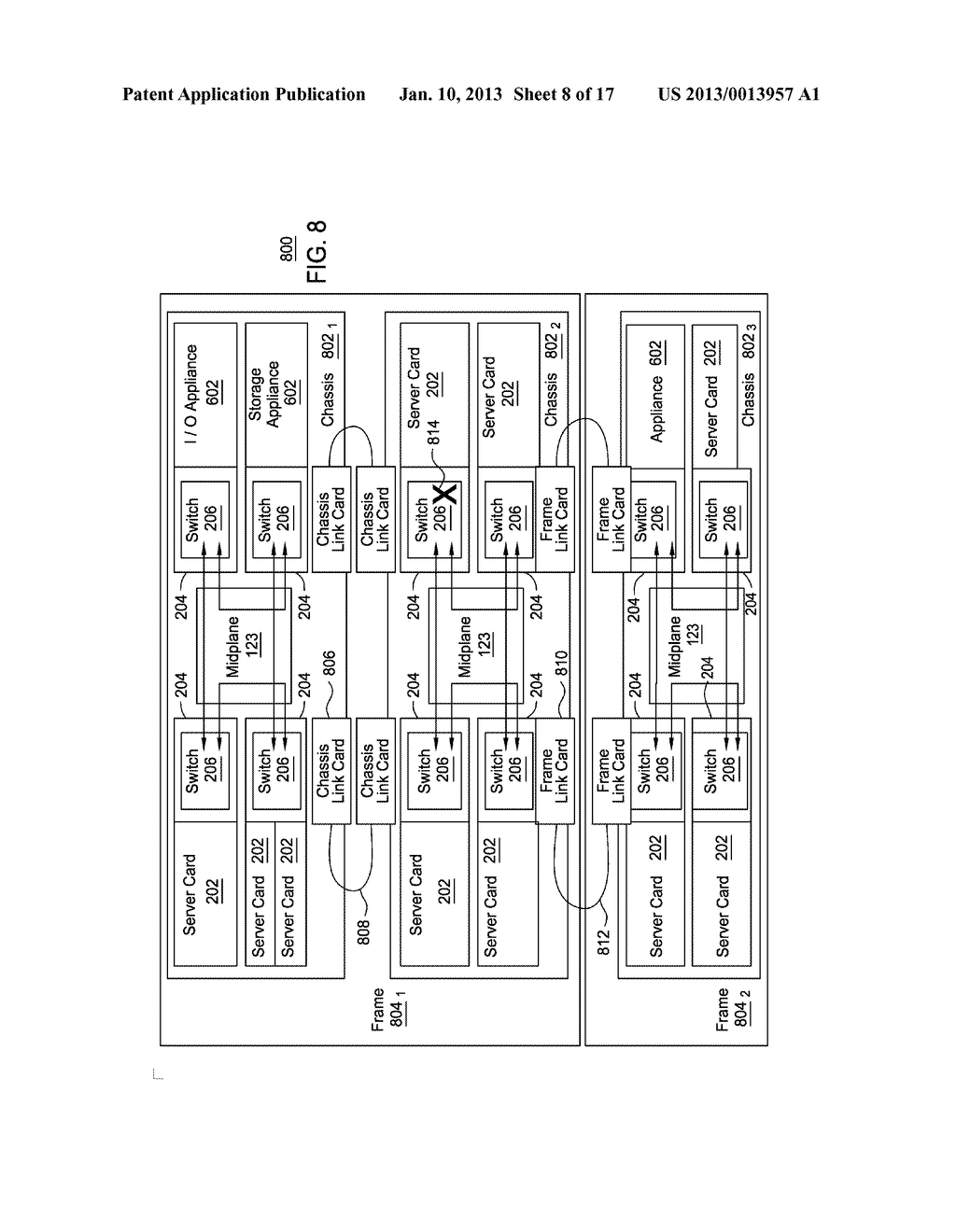 REDUCING IMPACT OF A SWITCH FAILURE IN A SWITCH FABRIC VIA SWITCH CARDS - diagram, schematic, and image 09