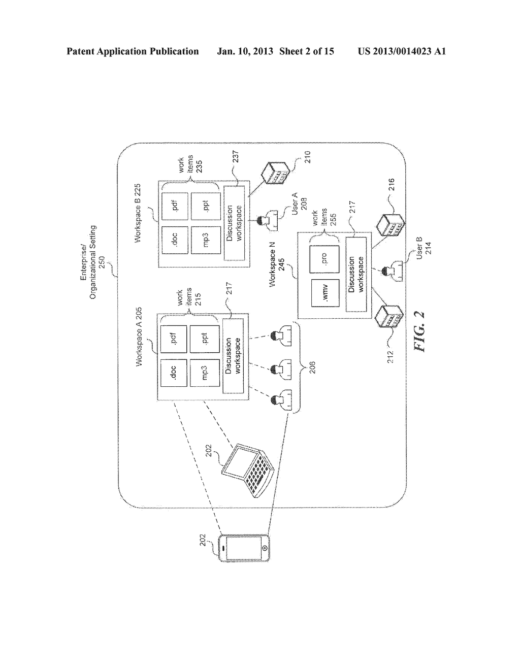 COLLABORATION SESSIONS IN A WORKSPACE ON A CLOUD-BASED CONTENT MANAGEMENT     SYSTEM - diagram, schematic, and image 03