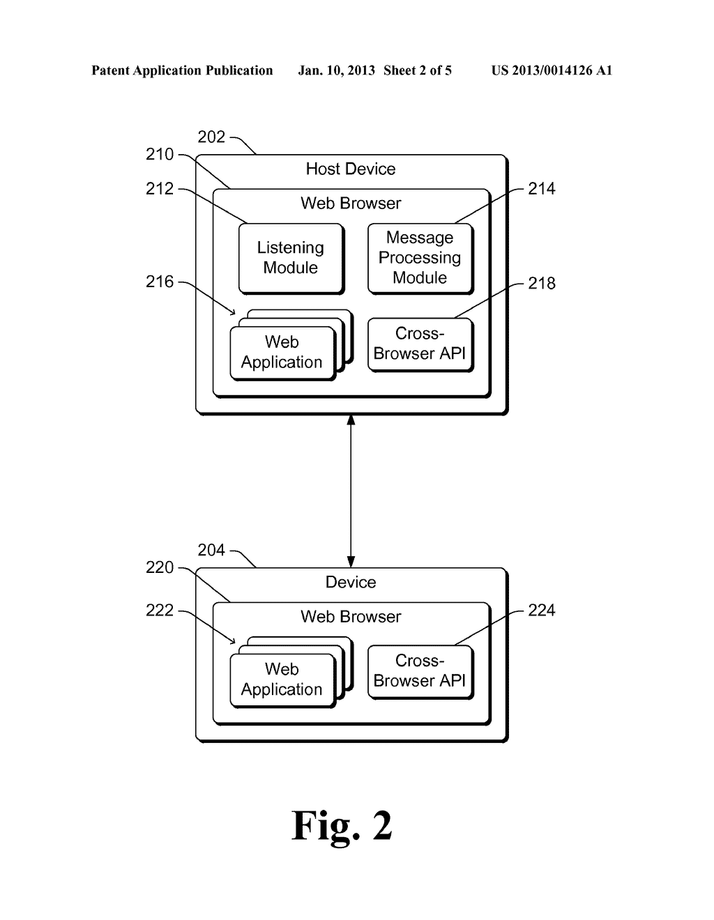 CROSS-BROWSER COMMUNICATION BETWEEN DEVICES ON A NETWORK - diagram, schematic, and image 03