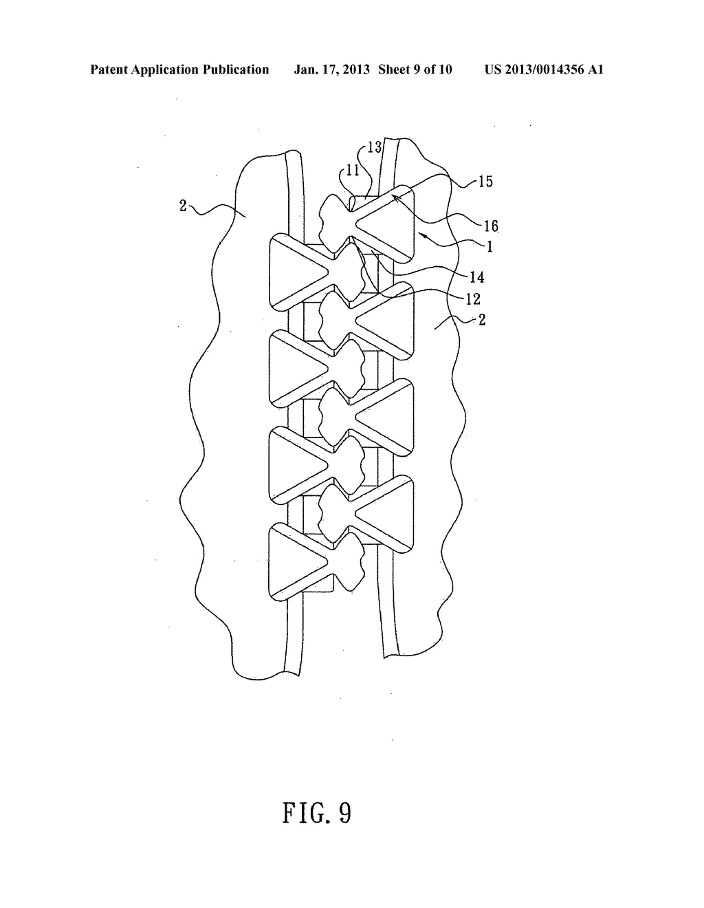 Structure of zipper's teeth with either english letter or symbol     appearence for identificationAANM Tsao; Chang-WenAACI TaipeiAACO TWAAGP Tsao; Chang-Wen Taipei TW - diagram, schematic, and image 10