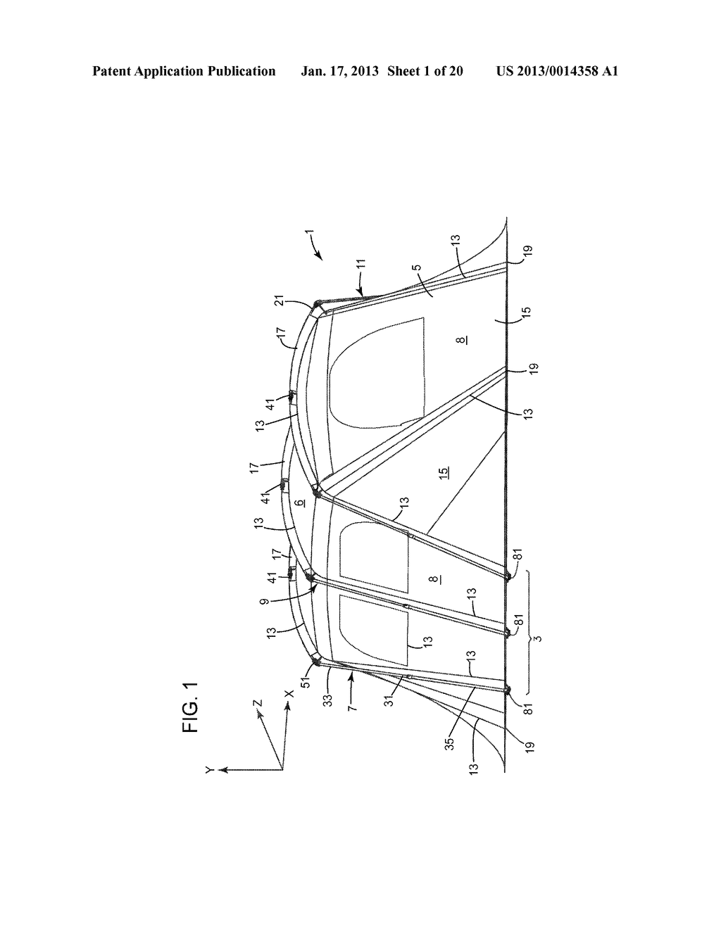 CONNECTOR DEVICE FOR A FOLDABLE TENT - diagram, schematic, and image 02