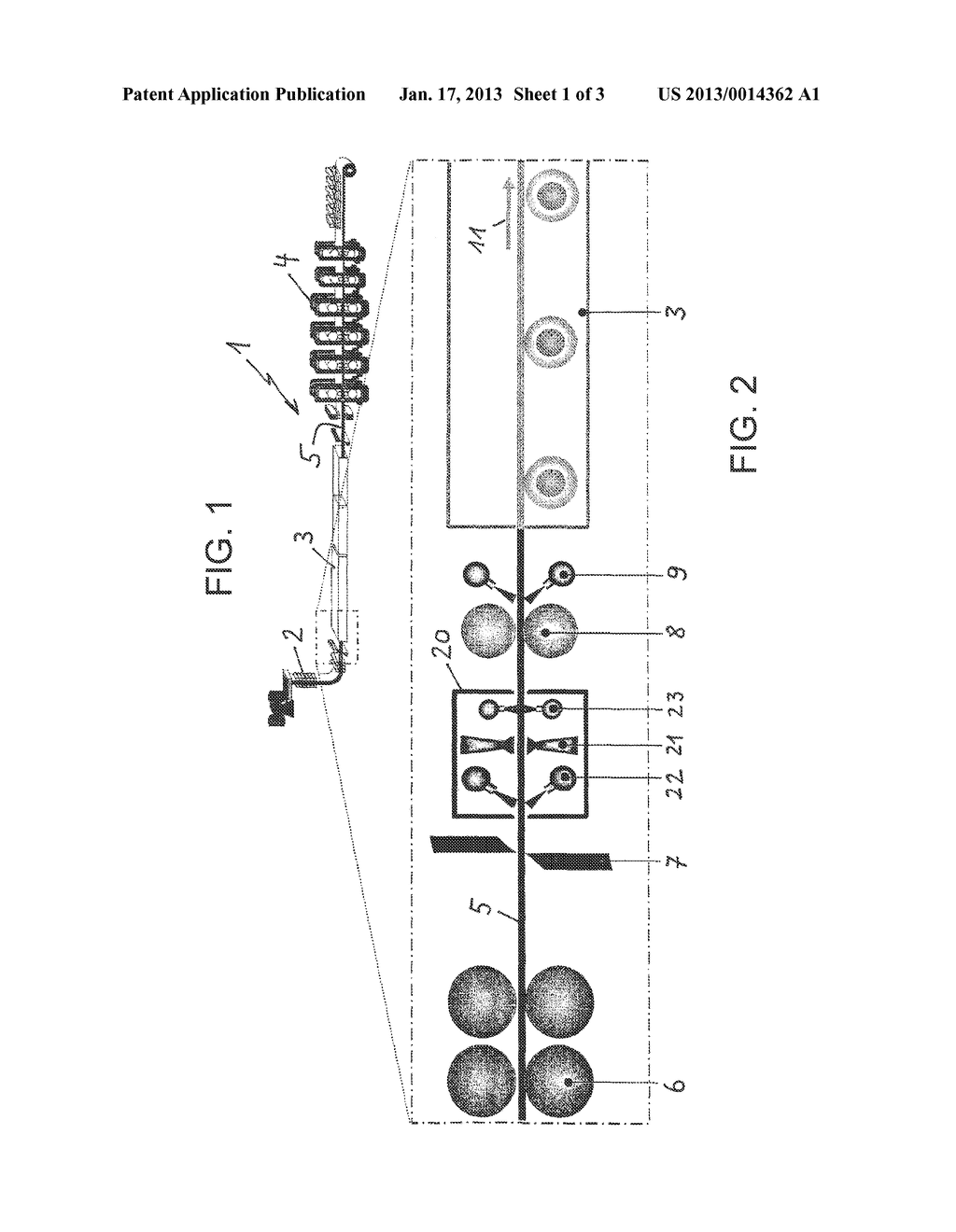 METHOD AND DEVICE FOR IN-LINE SURFACE TREATMENT OF SLABSAANM Bilgen; ChristianAACI DusseldorfAACO DEAAGP Bilgen; Christian Dusseldorf DEAANM Bocher; TilmannAACI DusseldorfAACO DEAAGP Bocher; Tilmann Dusseldorf DEAANM Neumann; LucAACI DusseldorfAACO DEAAGP Neumann; Luc Dusseldorf DEAANM Gathmann; MarcelAACI DusseldorfAACO DEAAGP Gathmann; Marcel Dusseldorf DEAANM Klinkenberg; ChristianAACI HerdeckeAACO DEAAGP Klinkenberg; Christian Herdecke DE - diagram, schematic, and image 02