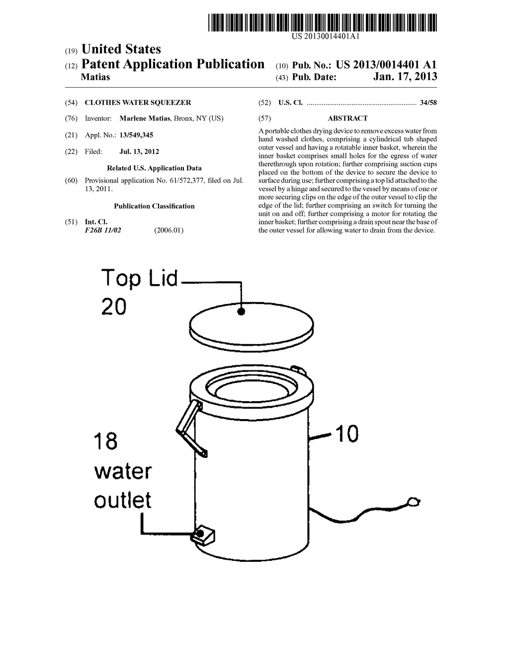 Clothes Water Squeezer - diagram, schematic, and image 01