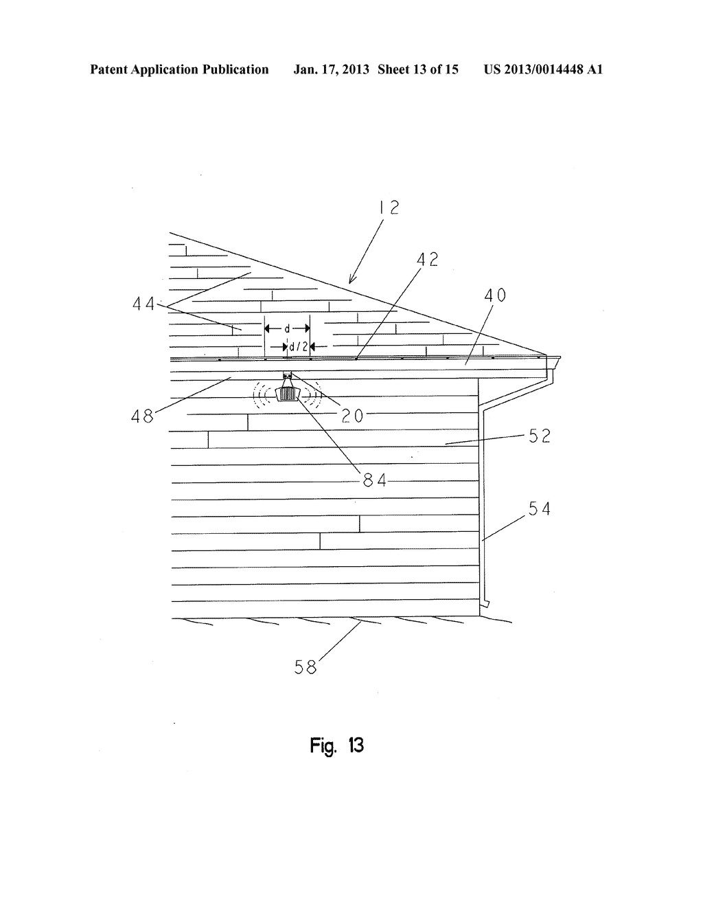 SYSTEM AND METHOD FOR HANGING OBJECTS FROM A ROOF GUTTERAANM Jones; Dennis J.AACI ShoalsAAST INAACO USAAGP Jones; Dennis J. Shoals IN US - diagram, schematic, and image 14