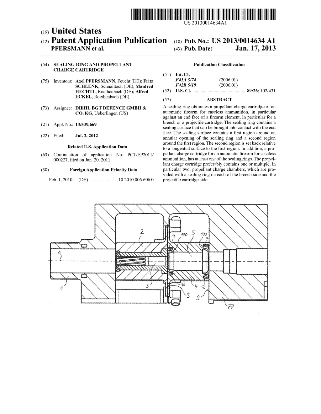 SEALING RING AND PROPELLANT CHARGE CARTRIDGE - diagram, schematic, and image 01