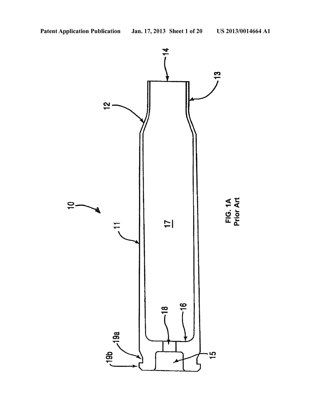 NARROWING HIGH STRENGTH POLYMER-BASED CARTRIDGE CASING FOR BLANK AND     SUBSONIC AMMUNITION - diagram, schematic, and image 02