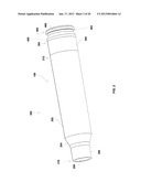 NARROWING HIGH STRENGTH POLYMER-BASED CARTRIDGE CASING FOR BLANK AND     SUBSONIC AMMUNITION diagram and image