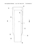 NARROWING HIGH STRENGTH POLYMER-BASED CARTRIDGE CASING FOR BLANK AND     SUBSONIC AMMUNITION diagram and image