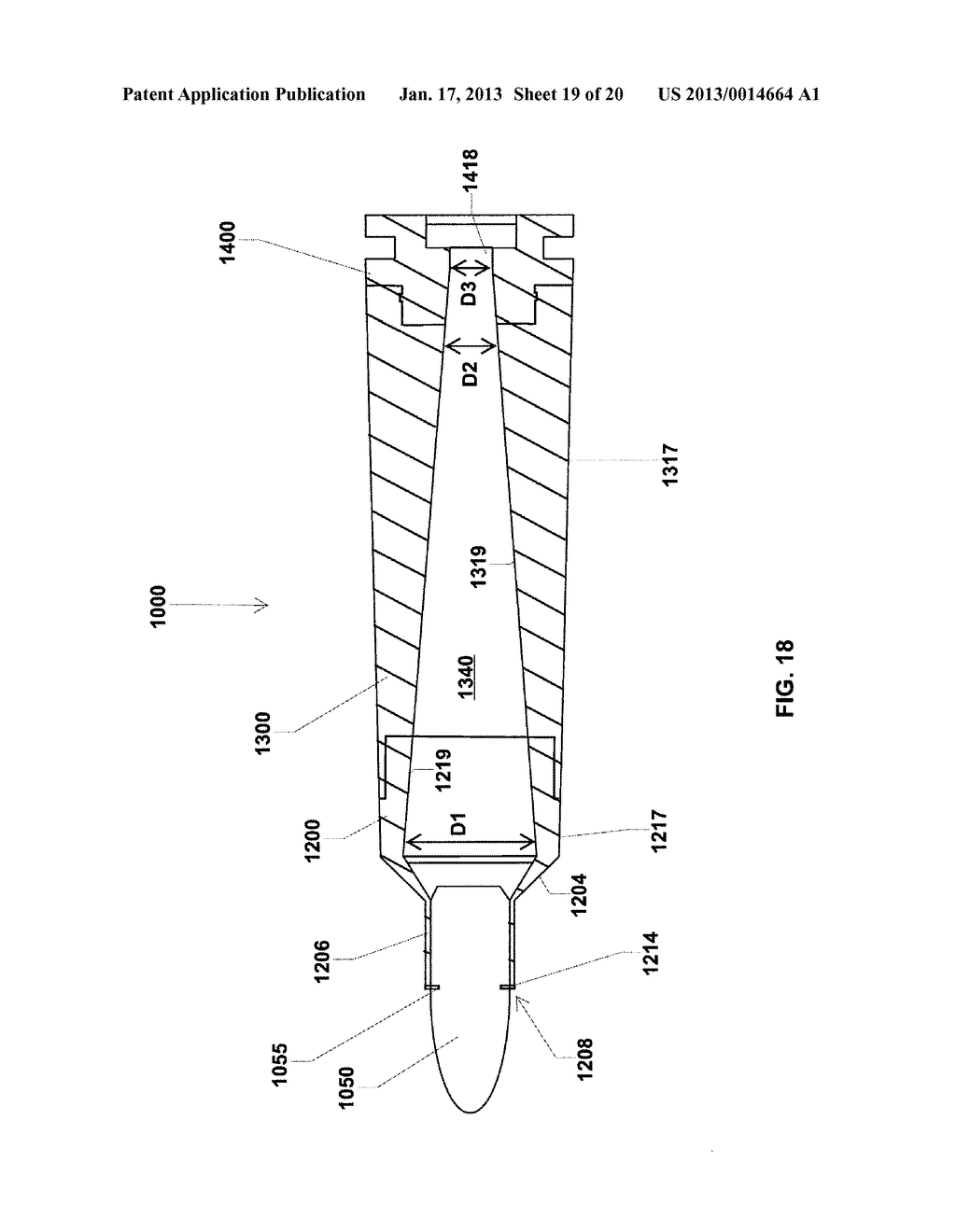 NARROWING HIGH STRENGTH POLYMER-BASED CARTRIDGE CASING FOR BLANK AND     SUBSONIC AMMUNITION - diagram, schematic, and image 20