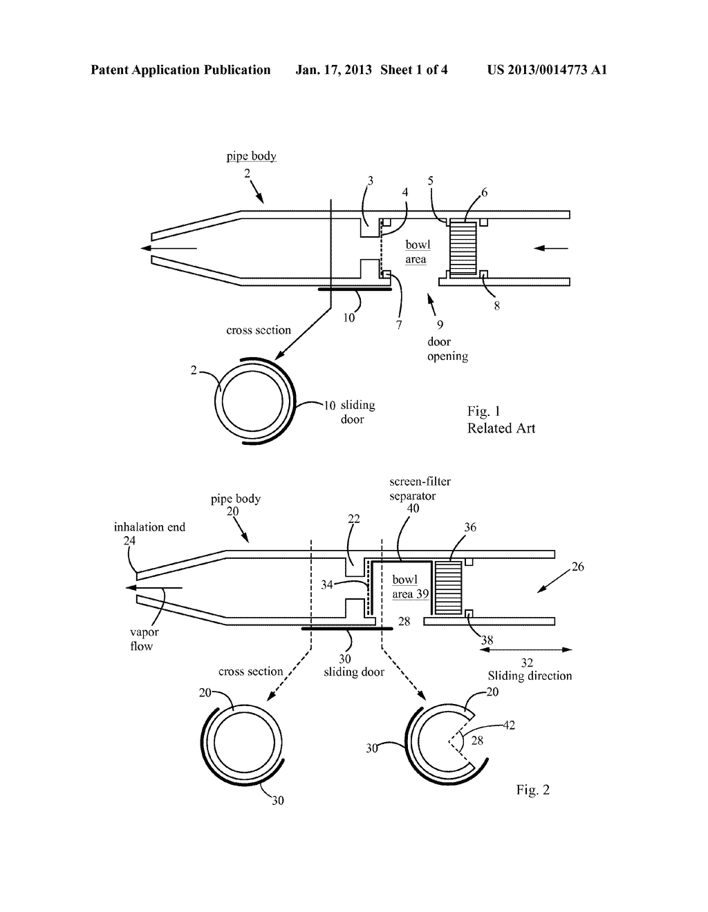 Vaporizing Pipe with Separator for Flame Filter Support - diagram, schematic, and image 02