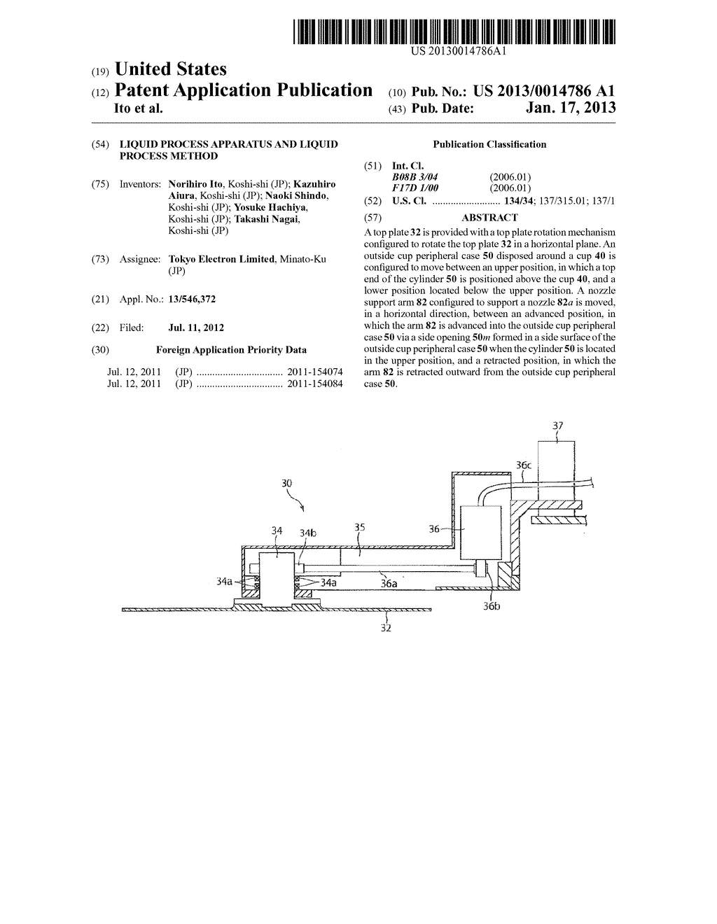 LIQUID PROCESS APPARATUS AND LIQUID PROCESS METHODAANM Ito; NorihiroAACI Koshi-shiAACO JPAAGP Ito; Norihiro Koshi-shi JPAANM Aiura; KazuhiroAACI Koshi-shiAACO JPAAGP Aiura; Kazuhiro Koshi-shi JPAANM Shindo; NaokiAACI Koshi-shiAACO JPAAGP Shindo; Naoki Koshi-shi JPAANM Hachiya; YosukeAACI Koshi-shiAACO JPAAGP Hachiya; Yosuke Koshi-shi JPAANM Nagai; TakashiAACI Koshi-shiAACO JPAAGP Nagai; Takashi Koshi-shi JP - diagram, schematic, and image 01