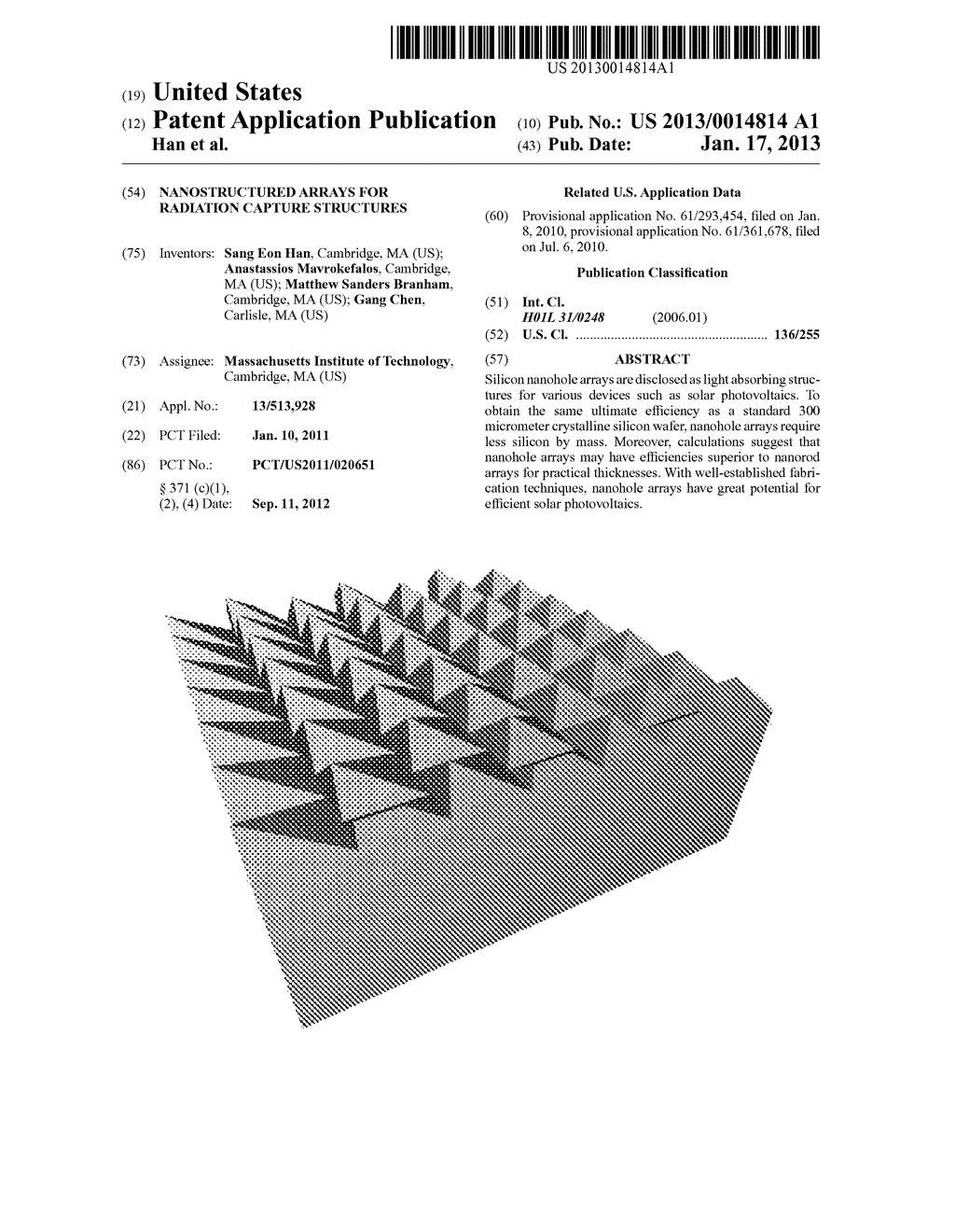 NANOSTRUCTURED ARRAYS FOR RADIATION CAPTURE STRUCTURES - diagram, schematic, and image 01