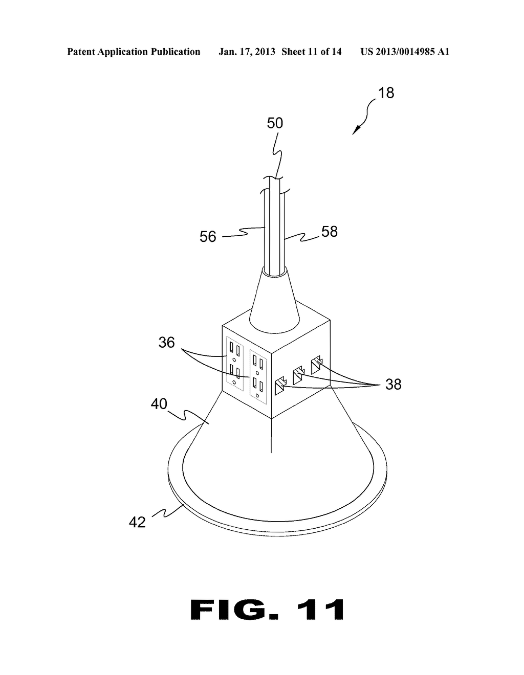 Ceiling Deployable Electric and Data Ports ModuleAANM Ferrara; Vincent M.AACI Richmond HillAAST NYAACO USAAGP Ferrara; Vincent M. Richmond Hill NY US - diagram, schematic, and image 12