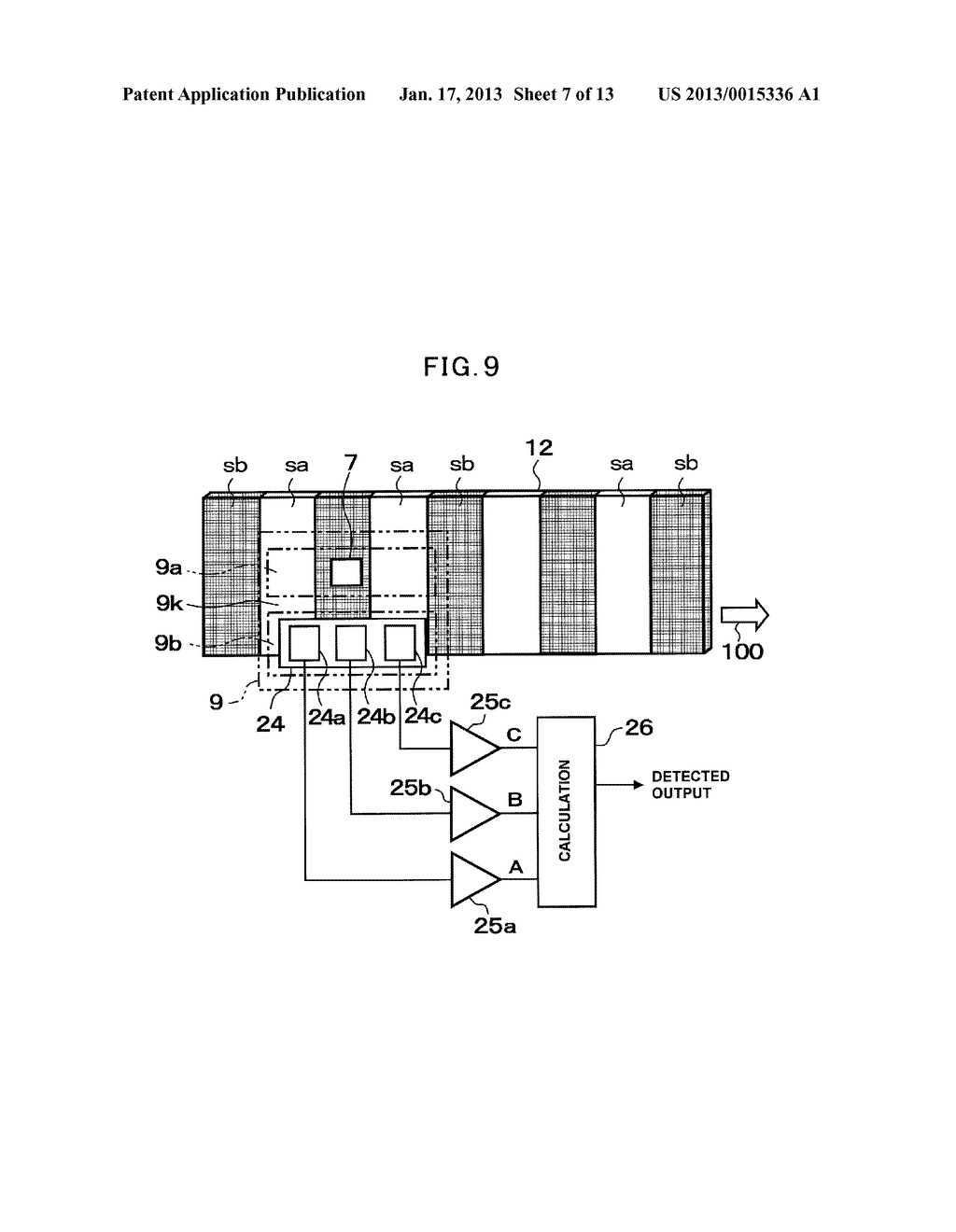 PHOTOSENSOR FOR POSITION DETECTING DEVICE, POSITION DETECTING DEVICE USING     SAME AND POSITION DETECTING METHODAANM OHNO; FumiakiAACI Fujimino-shiAACO JPAAGP OHNO; Fumiaki Fujimino-shi JPAANM Fukui; KazuhitoAACI Fujimino-shiAACO JPAAGP Fukui; Kazuhito Fujimino-shi JP - diagram, schematic, and image 08