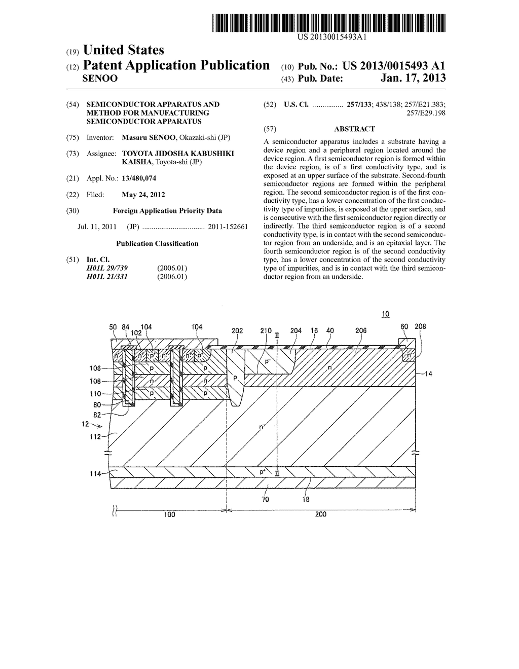 SEMICONDUCTOR APPARATUS AND METHOD FOR MANUFACTURING SEMICONDUCTOR     APPARATUSAANM SENOO; MasaruAACI Okazaki-shiAACO JPAAGP SENOO; Masaru Okazaki-shi JP - diagram, schematic, and image 01