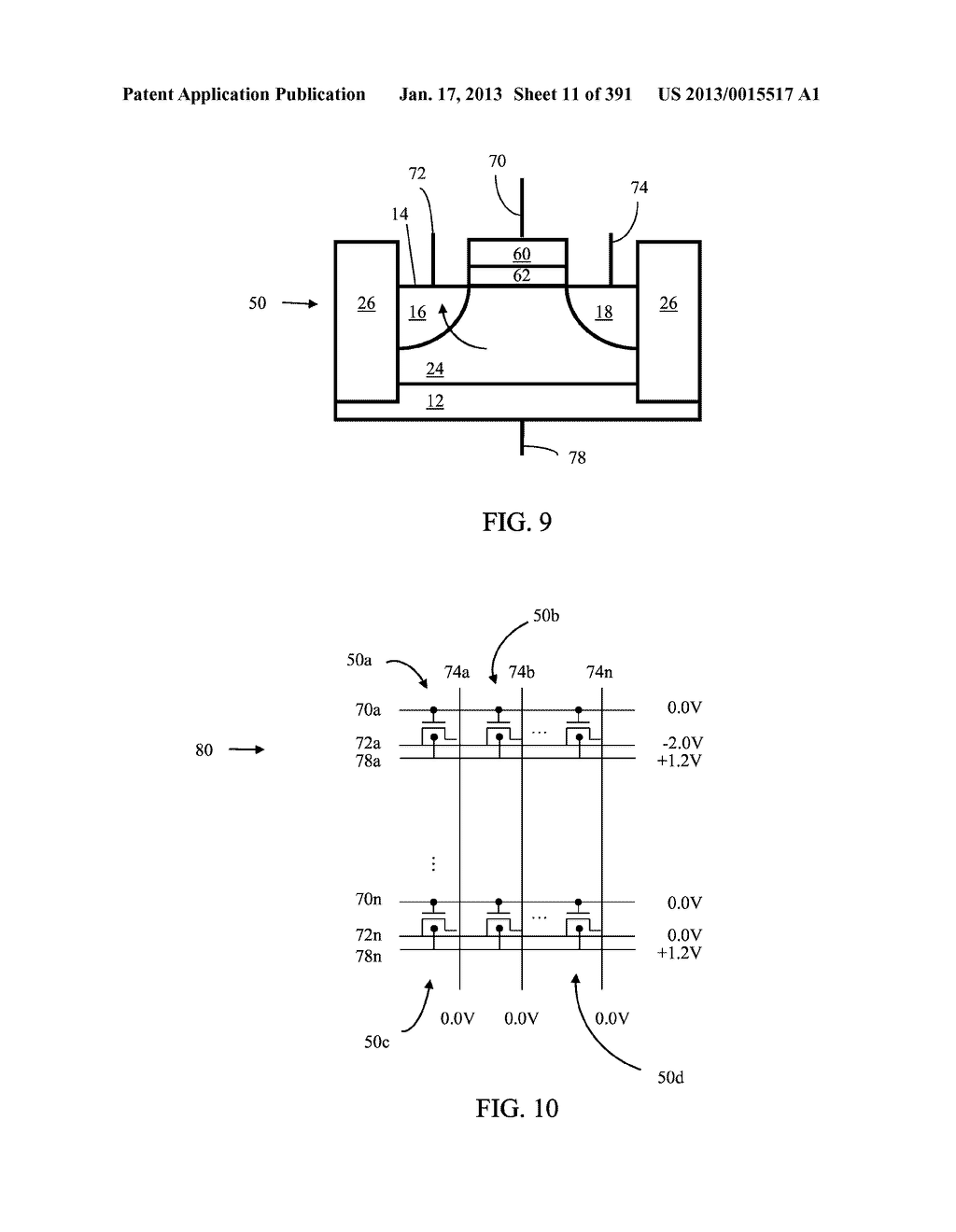 Semiconductor Memory Device Having Electrically Floating Body Transistor,     Semiconductor Memory Device Having Both Volatile and Non-Volatile     Functionality and Method of Operating - diagram, schematic, and image 12