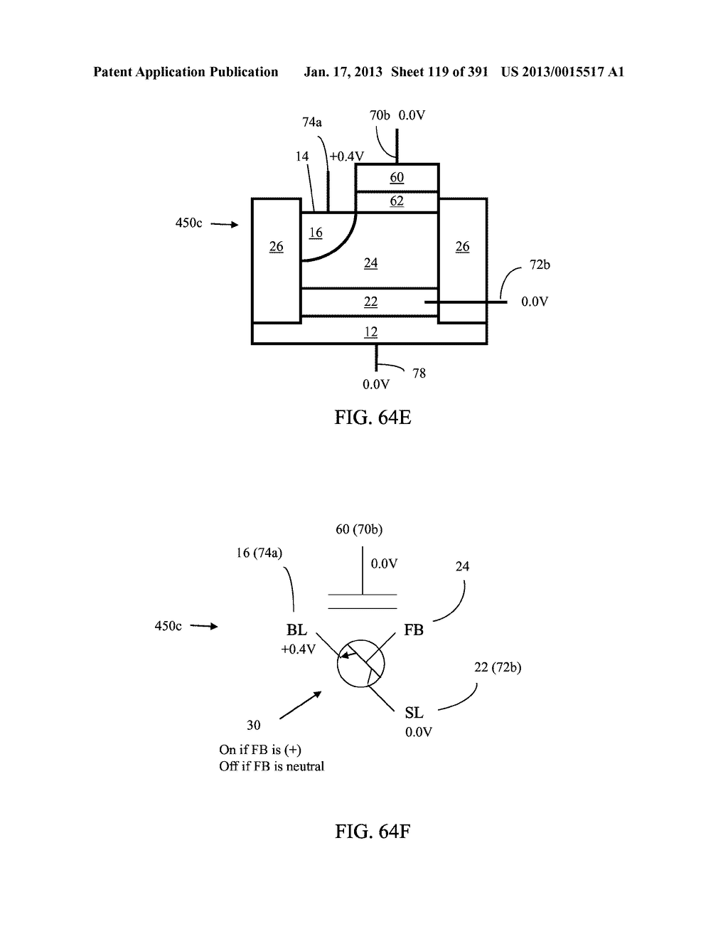 Semiconductor Memory Device Having Electrically Floating Body Transistor,     Semiconductor Memory Device Having Both Volatile and Non-Volatile     Functionality and Method of Operating - diagram, schematic, and image 120