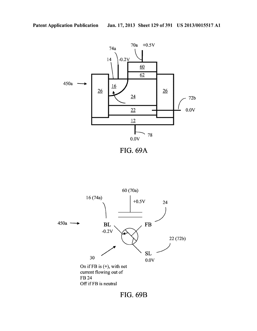 Semiconductor Memory Device Having Electrically Floating Body Transistor,     Semiconductor Memory Device Having Both Volatile and Non-Volatile     Functionality and Method of Operating - diagram, schematic, and image 130