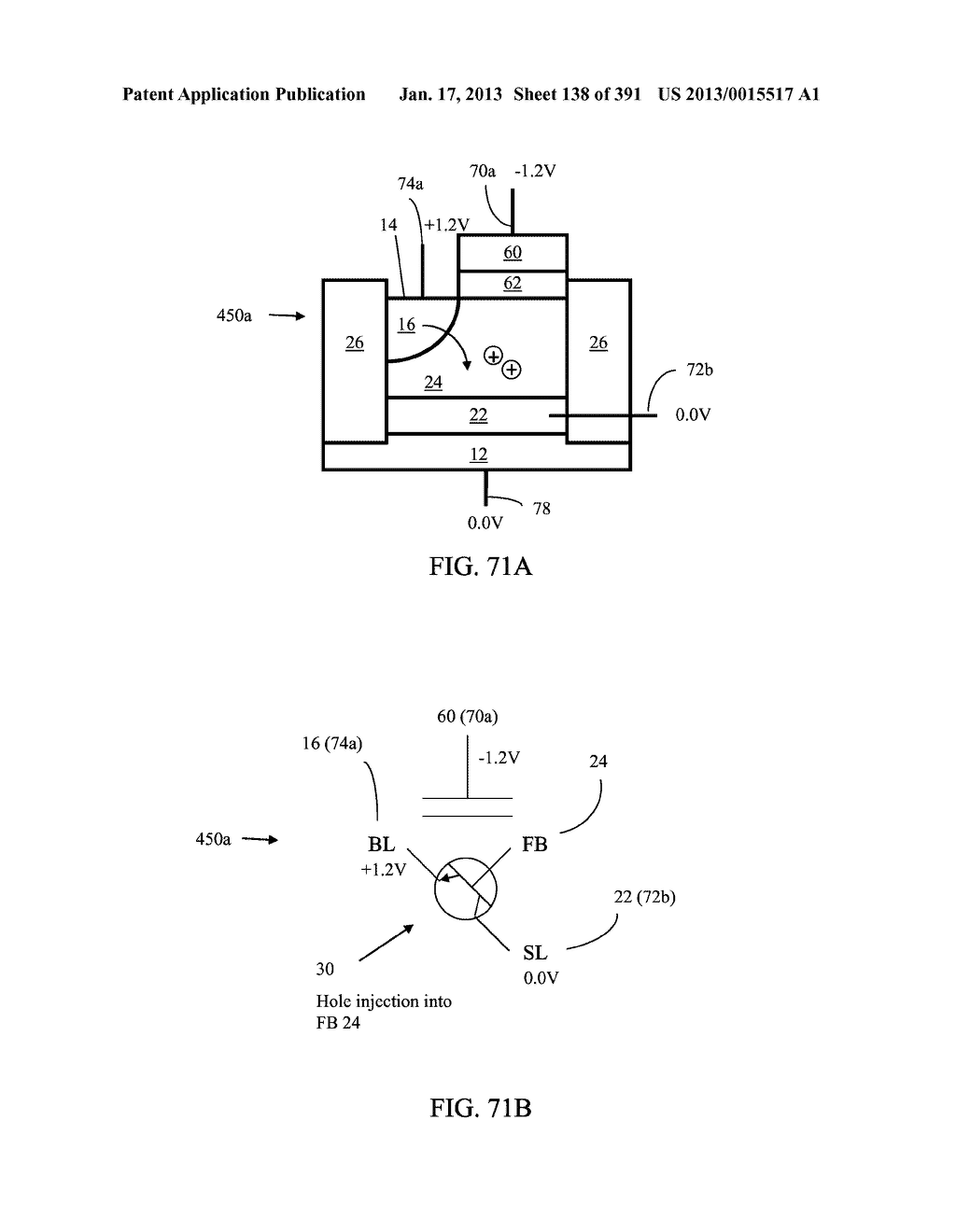 Semiconductor Memory Device Having Electrically Floating Body Transistor,     Semiconductor Memory Device Having Both Volatile and Non-Volatile     Functionality and Method of Operating - diagram, schematic, and image 139