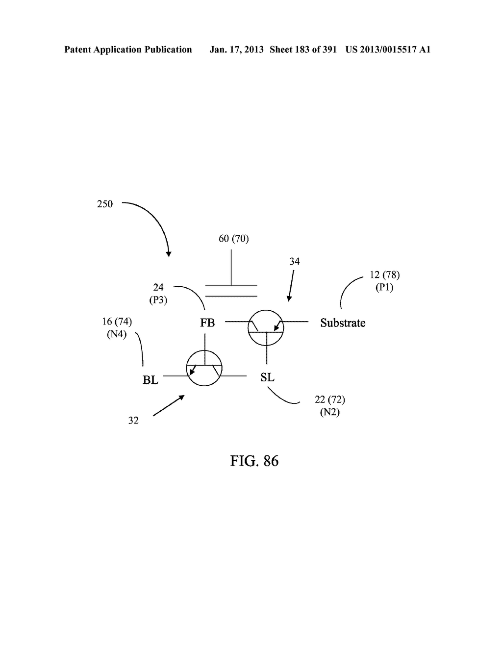 Semiconductor Memory Device Having Electrically Floating Body Transistor,     Semiconductor Memory Device Having Both Volatile and Non-Volatile     Functionality and Method of Operating - diagram, schematic, and image 184