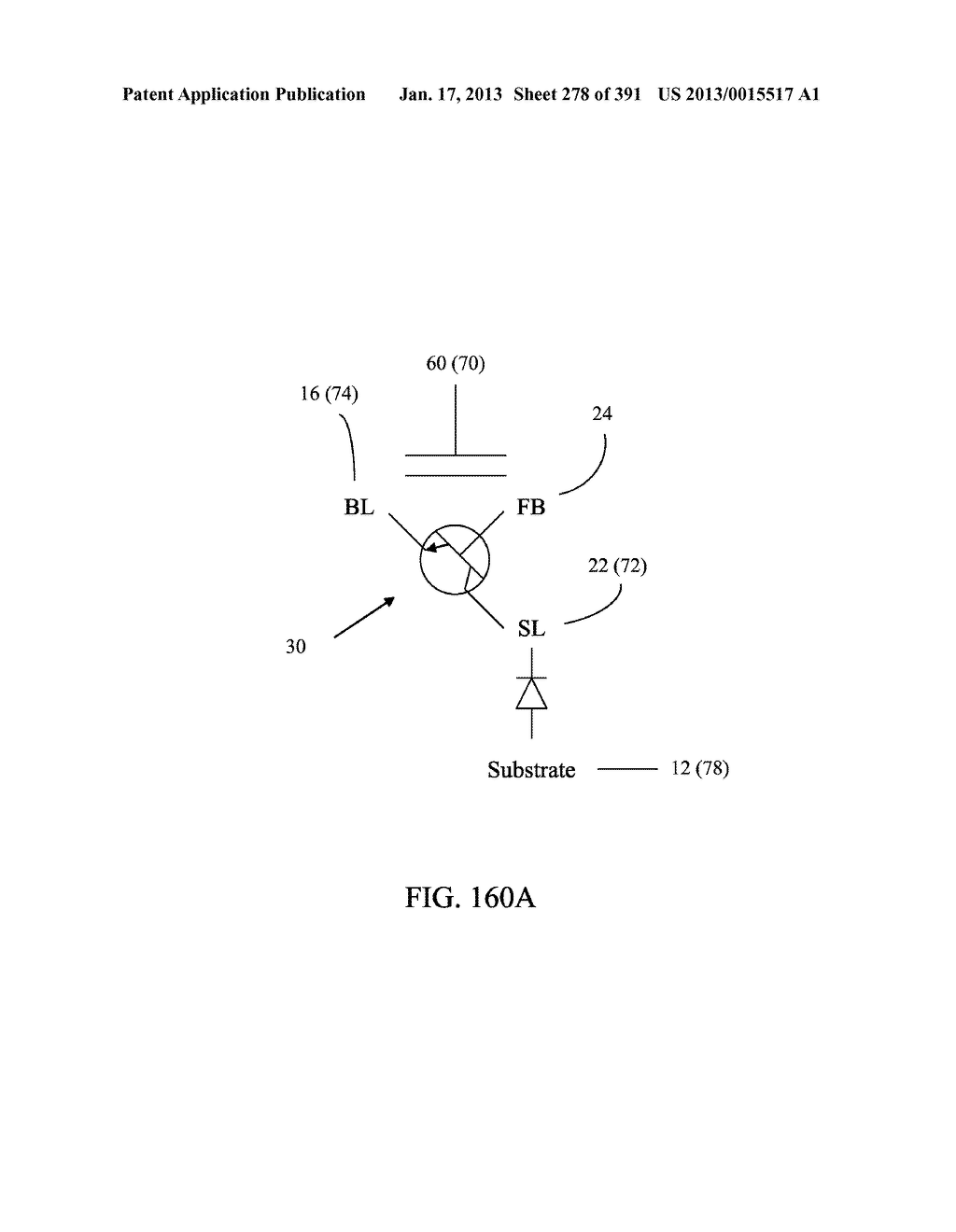 Semiconductor Memory Device Having Electrically Floating Body Transistor,     Semiconductor Memory Device Having Both Volatile and Non-Volatile     Functionality and Method of Operating - diagram, schematic, and image 279