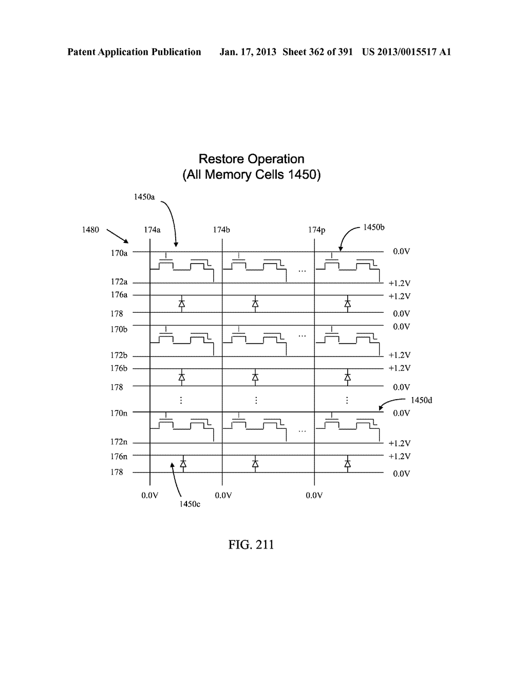 Semiconductor Memory Device Having Electrically Floating Body Transistor,     Semiconductor Memory Device Having Both Volatile and Non-Volatile     Functionality and Method of Operating - diagram, schematic, and image 363
