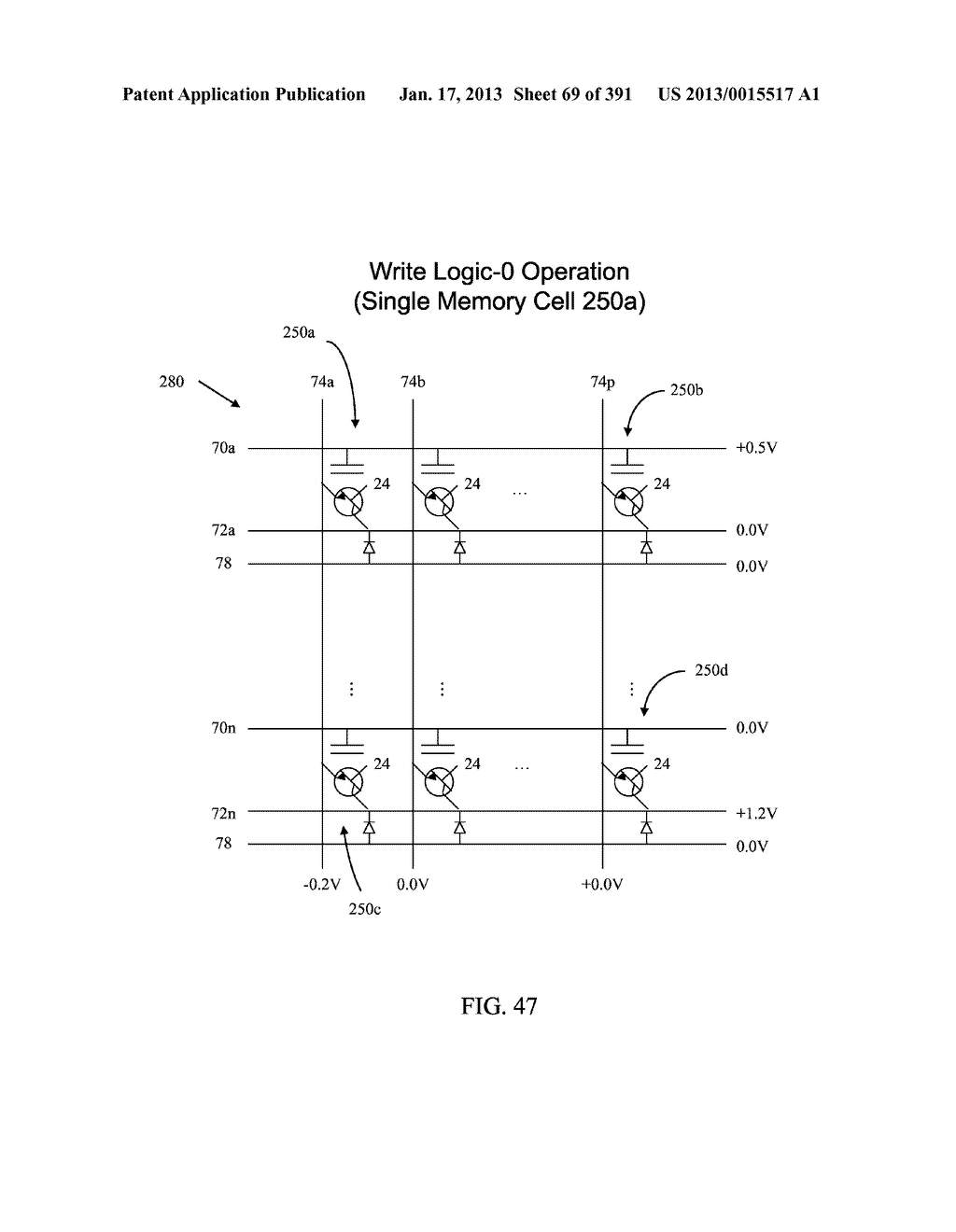 Semiconductor Memory Device Having Electrically Floating Body Transistor,     Semiconductor Memory Device Having Both Volatile and Non-Volatile     Functionality and Method of Operating - diagram, schematic, and image 70