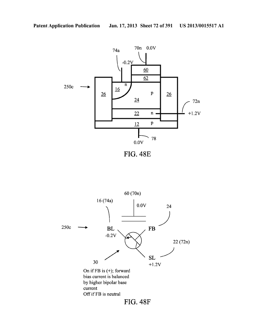 Semiconductor Memory Device Having Electrically Floating Body Transistor,     Semiconductor Memory Device Having Both Volatile and Non-Volatile     Functionality and Method of Operating - diagram, schematic, and image 73