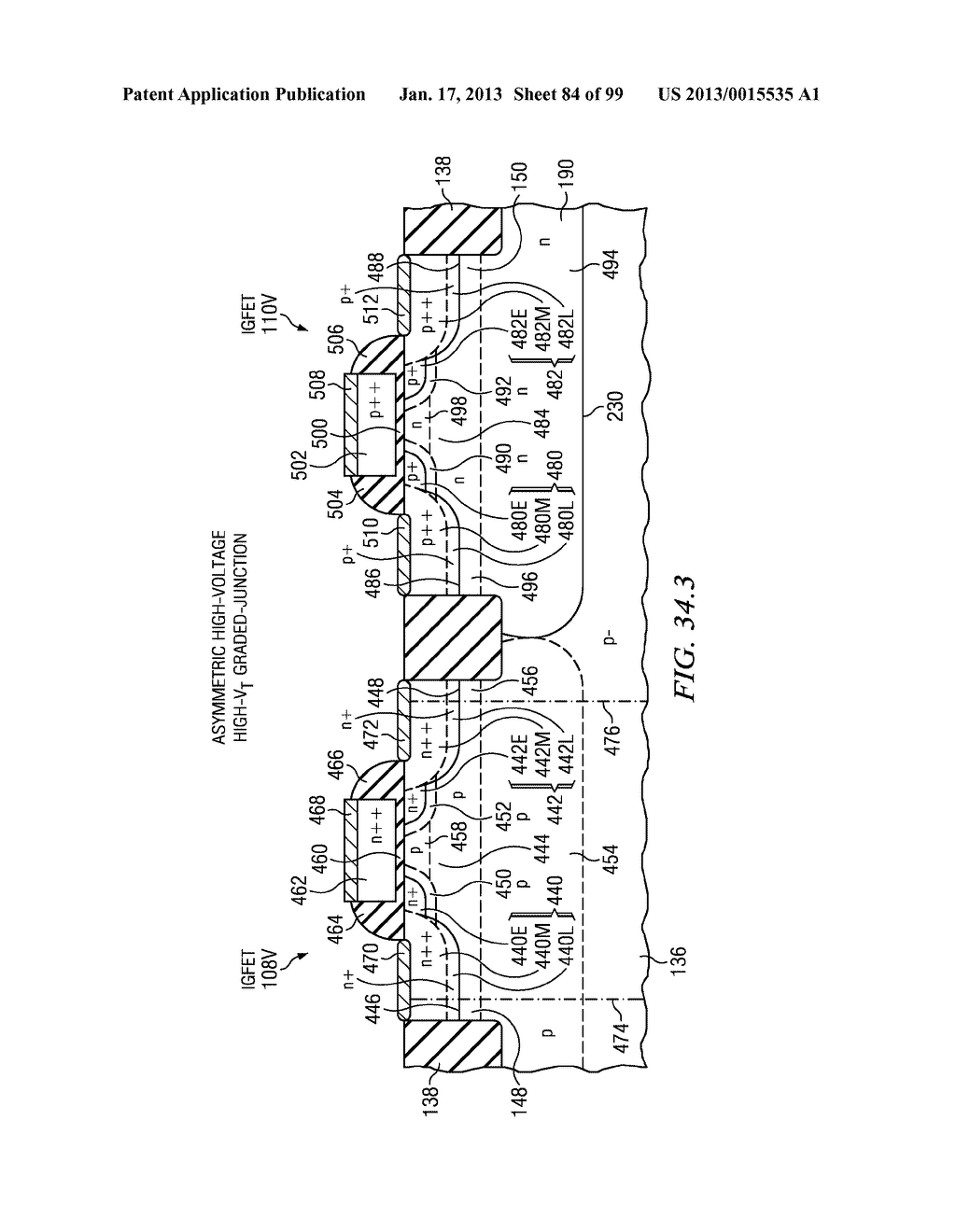 Configuration and Fabrication of Semiconductor Structure Having Asymmetric     Field-effect Transistor with Tailored Pocket Portion Along Source/Drain     Zone - diagram, schematic, and image 85