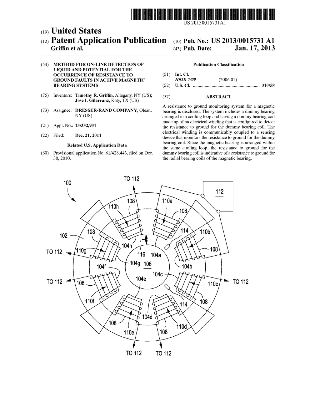 METHOD FOR ON-LINE DETECTION OF LIQUID AND POTENTIAL FOR THE OCCURRENCE OF     RESISTANCE TO GROUND FAULTS IN ACTIVE MAGNETIC BEARING SYSTEMS - diagram, schematic, and image 01