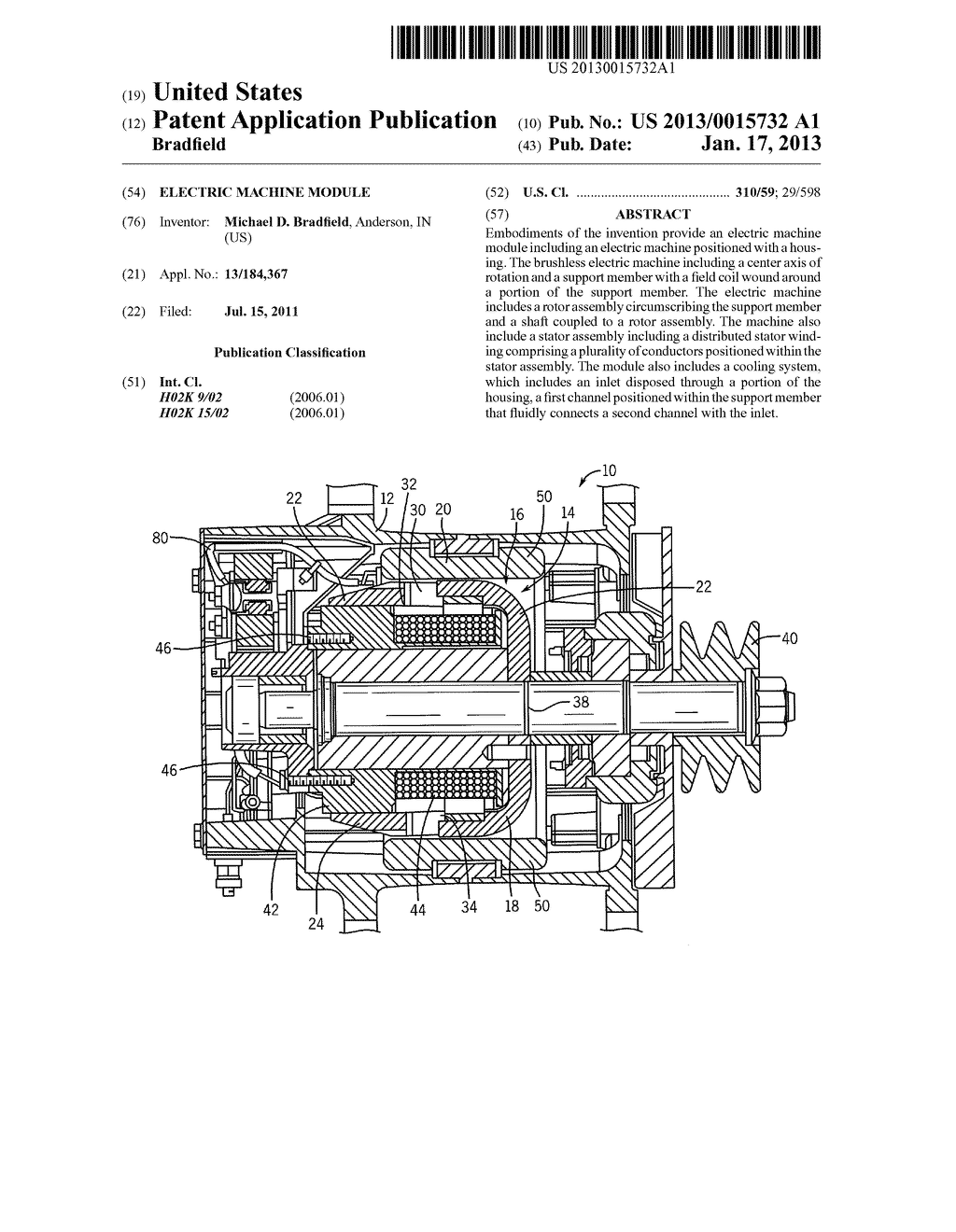 Electric Machine ModuleAANM Bradfield; Michael D.AACI AndersonAAST INAACO USAAGP Bradfield; Michael D. Anderson IN US - diagram, schematic, and image 01