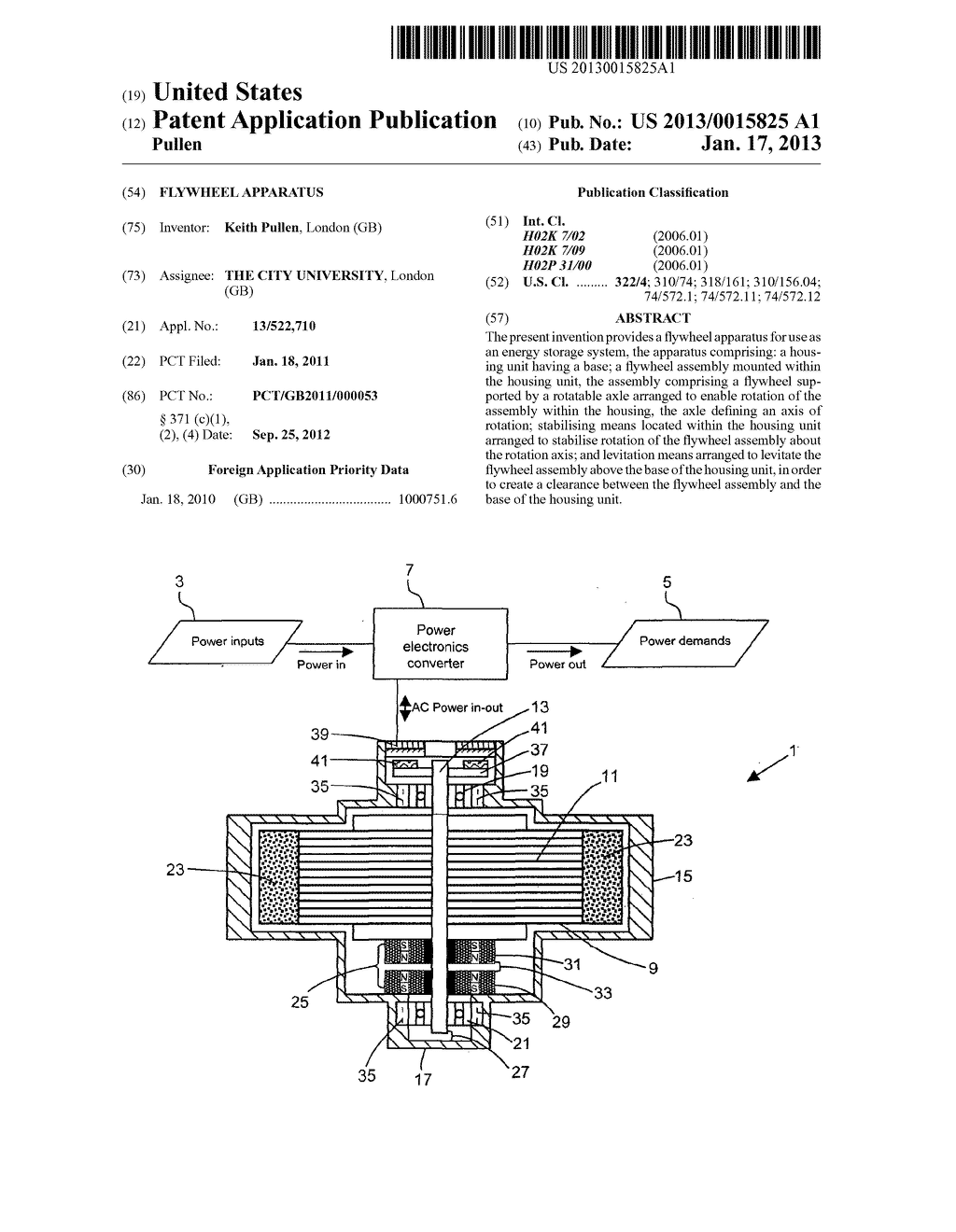 FLYWHEEL APPARATUSAANM Pullen; KeithAACI LondonAACO GBAAGP Pullen; Keith London GB - diagram, schematic, and image 01