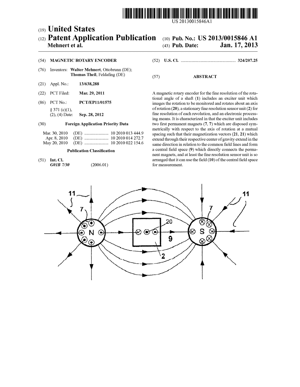 MAGNETIC ROTARY ENCODERAANM Mehnert; WalterAACI OttobrunnAACO DEAAGP Mehnert; Walter Ottobrunn DEAANM Theil; ThomasAACI FeldafingAACO DEAAGP Theil; Thomas Feldafing DE - diagram, schematic, and image 01