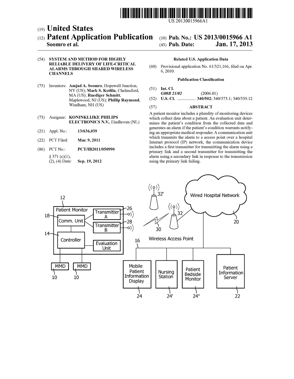 SYSTEM AND METHOD FOR HIGHLY RELIABLE DELIVERY OF LIFE-CRITICAL ALARMS     THROUGH SHARED WIRELESS CHANNELS - diagram, schematic, and image 01