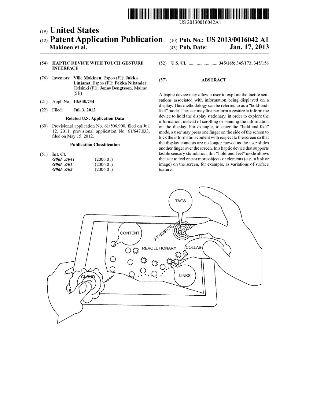 HAPTIC DEVICE WITH TOUCH GESTURE INTERFACE - diagram, schematic, and image 01